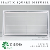 Diffuseur carré en plastique ABS SGP4075 400x750mm, grille d'aération HVAC avec cadre
