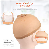 ZTZI Gorro de nailon elástico para peluca, tipo medias, marrón, unisex, para mujeres y hombres