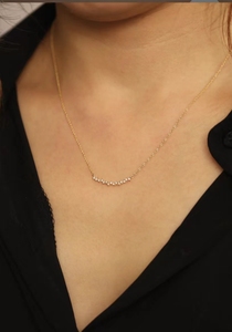 Joolim-collar de acero inoxidable de circonia delicada, joyería de moda, chapado en oro, libre de deslustre, impermeable