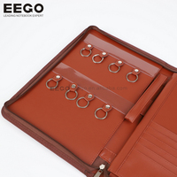 Hotel Manager Key Organizer Landlord Key Holder Cartera de negocios de cuero PU con 8 llaveros