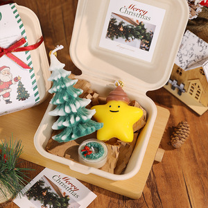 Caja de Regalo con Vela en Forma de Árbol de Navidad Pintada a Mano Estilo Ins Transfronterizo, Recuerdo de Navidad, Vela Divertida para Navidad - Product Image 3