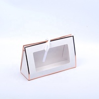 Boîte à fleurs pliable pour fenêtre, rose blanche, branche unique, cadeau à porter à la main, cadeau floral