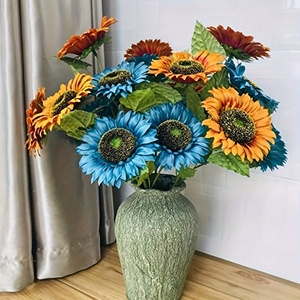 Vendita calda di grandi dimensioni in seta artificiale Girasoli disposizione multicolore realistico decorazione floreale per la casa di natale laurea pasqua - Product Image 4