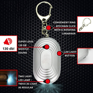 Nữ khẩn cấp an toàn cá nhân Keychain báo động độ nhạy cao 130dB ABS Vật liệu xách tay ROHS chứng nhận hộp màu - Product Image 6