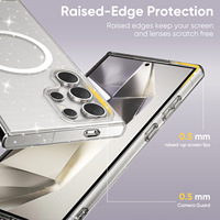 Étui de protection magnétique pour Samsung S26 Ultra, S23 FE, S22 Plus, motif ciel étoilé scintillant