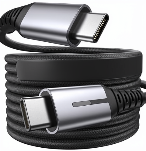 Type-C Cable 240W 6A Fast Charging Nylon-Braided for iPhone 17/16/15 Pro Max for S25/S24/S23 Nintendo Switch Laptops