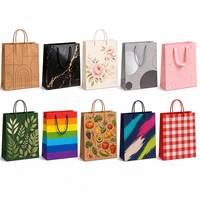 Sacs en papier kraft brun biodégradables et recyclables avec logo personnalisé imprimé, pour la vente à emporter, les restaurants, le café, avec poignée