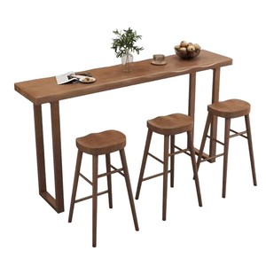Juego de Mesa de Bar de Madera Sólida, Rectangular, Muebles de Bar Duraderos para Cafetería y Uso Doméstico - Product Image 5