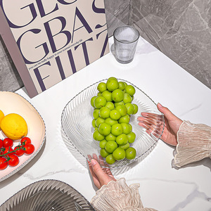 Glass Fruit Platter QSGP For Coffee <b>Table</b> Modern Design Decorative Serving Tray - Product Image 1