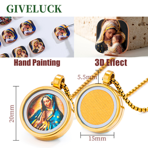 Giveluck Jesus và Trinh Nữ Mary Cameo Mặt dây chuyền cho <span class=keywords><strong>c</strong></span>ông giáo nhà thờ mạ vàng trang sứ<span class=keywords><strong>c</strong></span> quyến rũ 2025 bán buôn - Product Image 4