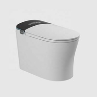 Comara Siège de toilette intelligent haut de gamme en céramique allongé avec télécommande, désodorisation automatique, chauffage, siphon en P au sol