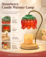 Lampe chauffe-cire électrique à abat-jour en verre et base en bois, avec minuterie et variateur d'intensité, pour l'aromathérapie et la chambre à coucher