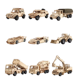 โมเดลยานพาหนะไม้ 3 มิติ ของเล่นประกอบเองสำหรับเด็ก ของขวัญเพื่อการศึกษาด้านวิทยาศาสตร์และวิศวกรรม - Product Image 4