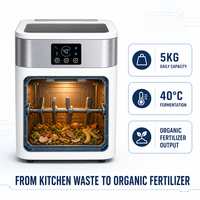 Composteur de cuisine électrique en acier inoxydable 5 kg, technologie silencieuse à faible consommation d'énergie pour usage domestique et commercial