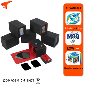 Boîte de rangement 3-en-1 en cuir PU Torson OEM160+ pour jeux de société, étui personnalisé pour cartes Aard Deck et Yu-Gi-Oh TCG - Product Image 1