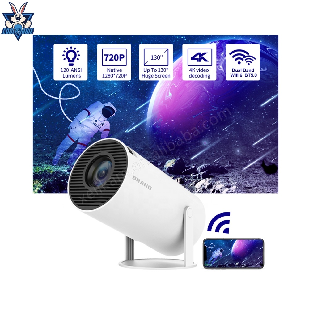 Смарт-проектор CoolRabbie Full HD HY300, портативный мини-проектор 1080P 4K