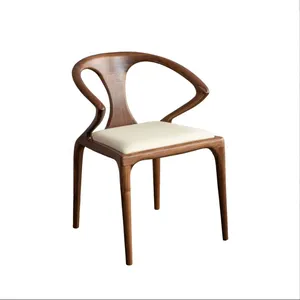Factory Custom Nordic Hotel Black Ash Rubber Wood Schmitt Dining Chairs Solid Wood Coffee Desk Sofa Chair