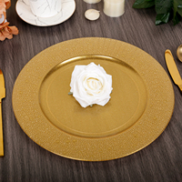 Nouvelle arrivée assiette de salle à manger ronde en or assiette de service décorative de mariage pour assiettes de dessous en plastique écologiques à vendre