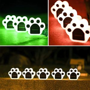 Lampe solaire LED pour pelouse, motif empreinte animale, patte d'ours colorée, ambiance de jardin, étanche IP65 pour aménagement paysager - Product Image 2
