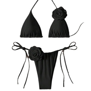 Ensemble de maillot de bain bikini à bretelles florales pour femmes, maillot de bain deux pièces - Product Image 5