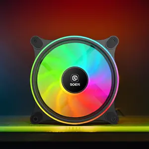 تخصيص شعار RGB ألعاب مروحة الكمبيوتر مروحة هيكل الكمبيوتر CPU ، مروحة RGB للكمبيوتر الشخصي