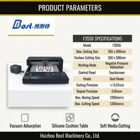 Bost. Traceur de découpe électrique semi-automatique F3550 à plateau plat avec aspiration sous vide, double tête, pour étiquettes, autocollants, boîtes cadeaux, invitations