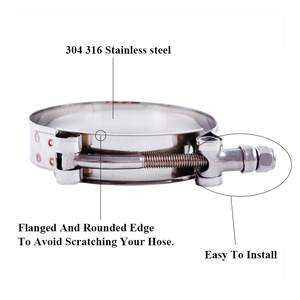 Kingin Factory Wholesale Price Adjustable Wide 304 316 Stainless Steel Worm Gear Europe <strong>Hose</strong> Clamp - Product Image 4