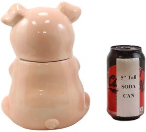 Bote de cerámica para granja de animales, contenedor para galletas de 8 pulgadas con forma de bacón y cerdo Porky - Product Image 2
