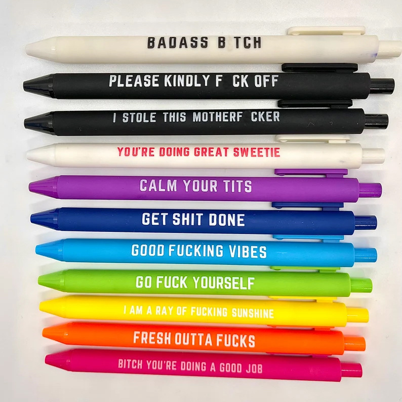 11 шт. Забавный набор ручек для рекламных подарков Шариковая слово ежедневные изготовленные на заказ логотип для офиса и школы