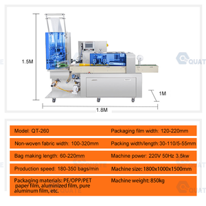 High Speed Automatic Wet <strong>Wipes</strong> Machine Single Pack Nonwoven Wet Tissue Cutting Packaging Line - Product Image 4