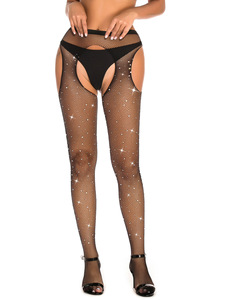 Rave Plus Size Curvy <strong>Pantyhose</strong>/Tights OEM <strong>Fat</strong> Women Sexy Rhinestone Stocking Plus Size Fishnet Stockings Lingerie TZ101 - Product Image 4