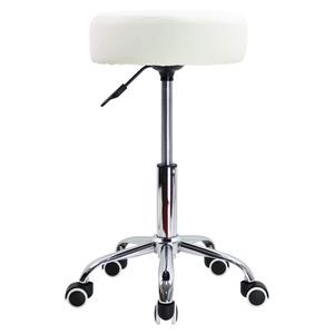 White <strong>Height</strong> <strong>Adjustable</strong> Bar Chair Salon <strong>Stool</strong> Chair Swivel Rolling Office <strong>Stool</strong> With Wheels - Product Image 2