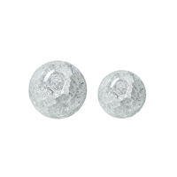 Flolenco Boule de Cristal Miniature Faite à la Main, Design Unique Effet Craquelé, Décoration de Table ou d'Armoire pour Salon