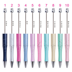 Nouveau Style plusieurs couleurs UV bricolage taches dorées stylos à perles ajouter des perles scintillantes supérieures avec un stylo à bille en plastique - Product Image 6