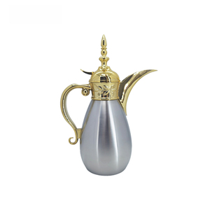 Venta directa de fábrica, <span class=keywords><strong>1000ml</strong></span>, café al vacío de lujo, acero inoxidable, 304 termos, tetera árabe Dallah - Product Image 1