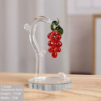Ornement de table en forme de vigne de raisin en cristal fait main, couleur naturelle