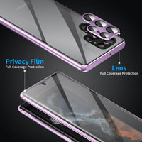 Coque de téléphone portable en verre double face en alliage d'aluminium pour Samsung S24 Plus S24 Ultra S23 S22 S21 Plus Ultra