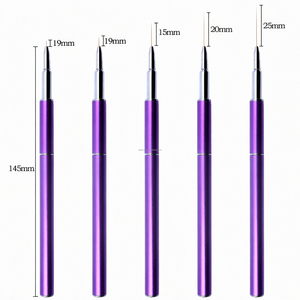 Ensemble de pinceaux liner pour nail art en métal violet, pointe fine ovale, poils en nylon, 7mm 9mm 15mm 20mm 25mm pour la création de motifs en gel - Product Image 1