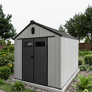 Caseta de Almacenamiento <span class=keywords><strong>Exterior</strong></span> Grande de Plástico Impermeable con Piso y Puerta con Cerradura para Jardín - Product Image 6