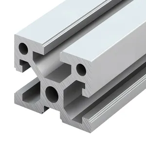Extrusão de perfil de alumínio quadrado prateado 6063 T5 industrial anodizado MV-8-3040 com tipo porta de janela