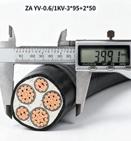 Cable de Alimentación Aislado con XLPE, Conductor de Cobre Retardante de Llama Grado A, ZA YJV 0.6/1kV 3*95+2*50mm²