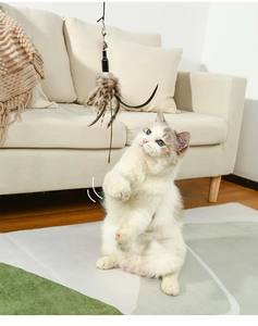 Jouet interactif pour chat, balle <span class=keywords><strong>d</strong></span>'exercice pour chaton, à activation tactile, avec <span class=keywords><strong>plumes</strong></span> qui battent, sans vol, pour animaux <span class=keywords><strong>d</strong></span>'intérieur, toutes races, avec herbe à chat - Product Image 5