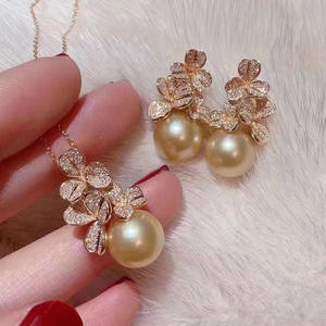 Accesorios de Plata S925 para DIY, Bandeja Vacía para Perlas con Colgante de Flor Pequeña y Pendiente, Joyería de Plata Estilo 9204 a la Moda - Product Image 4