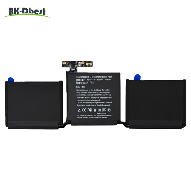 4781mAh Li-ion Brand New Laptop Replacement Battery A1713 for Macbook Pro Retina 13 Inch A1708 Year 2016-2017