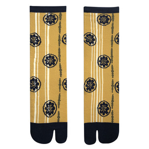 Chaussettes <span class=keywords><strong>Tabi</strong></span> japonaises en jacquard style japonais à motif fleur de cactus, mi-mollet, à deux orteils séparés, tricotées - Product Image 1