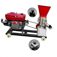 Machine à granulés d'aliments pour animaux automatique à moteur diesel en fonte, pour volailles, 80-100 kg/h, multi-granulés 2-8 mm, garantie 1 an, neuve