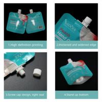Emballage de liquide en plastique imprimé personnalisé pochette de boisson debout en papier d'aluminium recharge de bec presser le sac de poche de bec d'eau de jus alimentaire