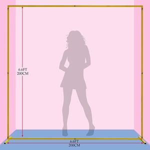6.6FT X 6.6FT Metal Square <b>Arch</b> Balloon <b>Arch</b> Frame for <b>Wedding</b> Ceremony Birthday Party Photo Booth Background Decorations - Product Image 4