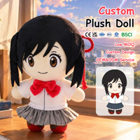 Peluche personnalisée OEM, design uniforme scolaire, fille anime, jouet en peluche doux, poupée en peluche assise, motif personnalisé, personnage anime en peluche
