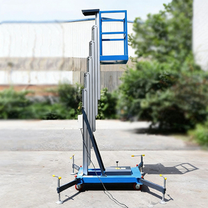 Mobiele éénpersoons hydraulische elektrische heftruck 4-10m 125kg 150kg verticale enkelmast aluminium mastlift - Product Image 4